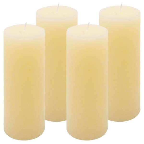 Rusztikus gyertya készlet 20 cm Ø 7,5 cm 4 db krém
