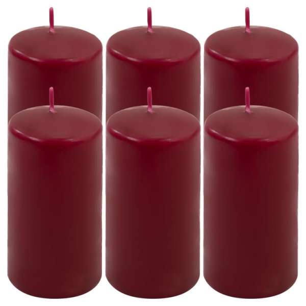 Gyertya készlet 11,5 cm Ø 6 cm 6 db bordó