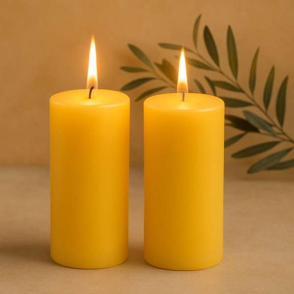 Gyertyakészlet 25 cm Ø 10 cm  2 db sárga