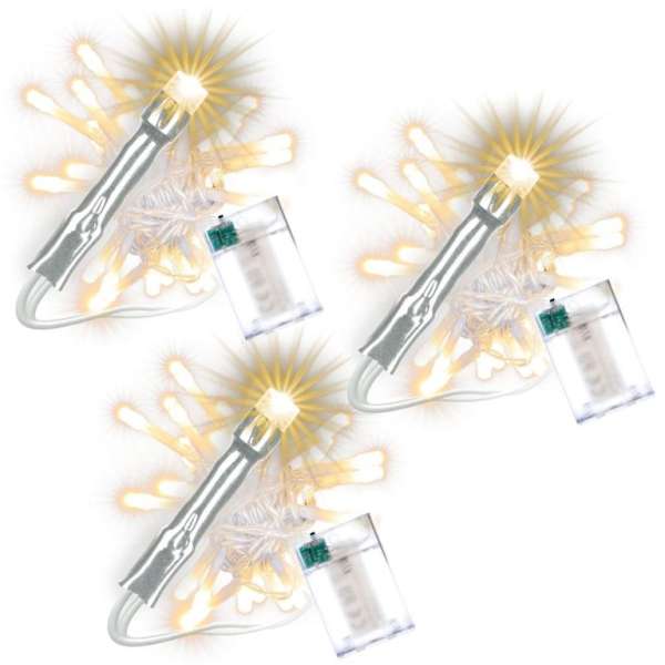 Karácsonyi LED lánc készlet 30 LED 3 db meleg fehér