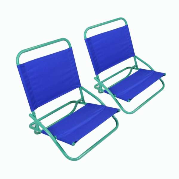 Összecsukható strandszék készlet PVC  2 db kék-zöld