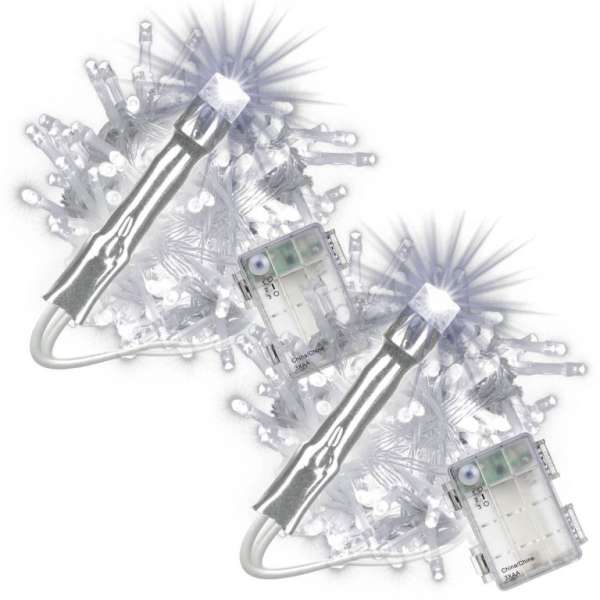 Karácsonyi LED-lánc készlet időzítővel 100 LED hideg fehér