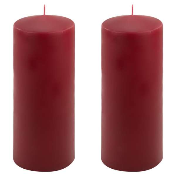 Gyertya készlet 25 cm Ø 10 cm  2 db bordó
