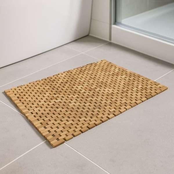 Csúszásgátló szőnyeg teakfa 80,5 x 48 cm natúr
