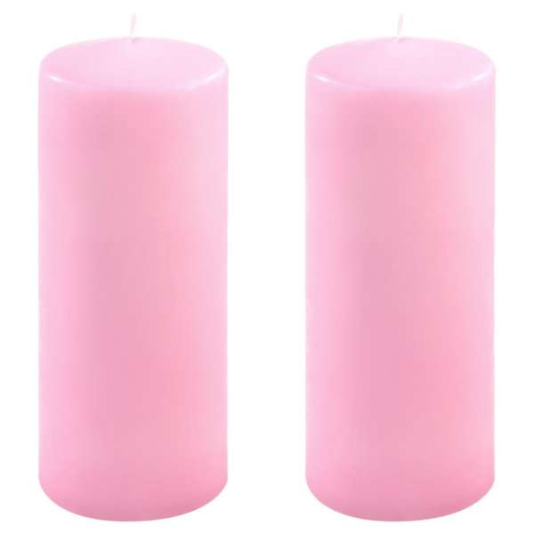 Gyertya készlet 20 cm Ø 7,5 cm 2 db rózsaszín