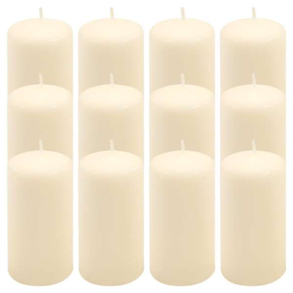 Oszlopos gyertya készlet 11,5 cm Ø 6 cm 12 db krém