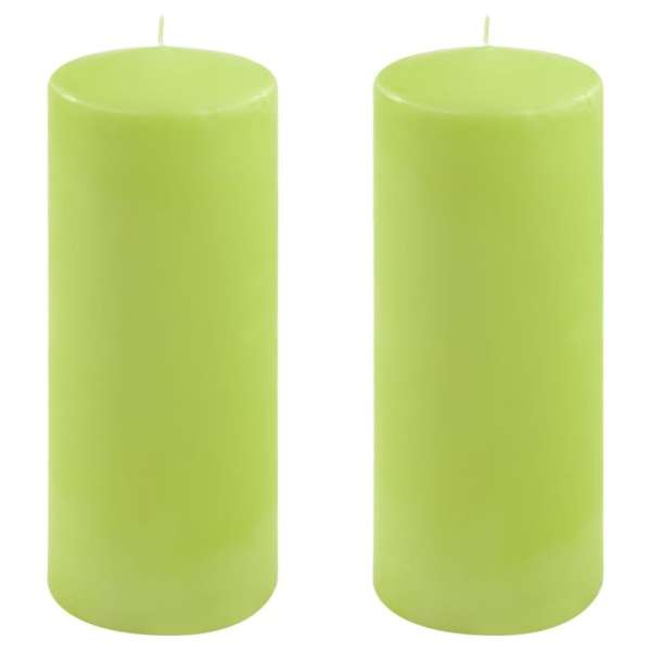 Gyertya készlet 25 cm Ø 10 cm 2 db világoszöld
