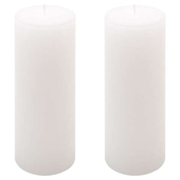 Rusztikus gyertya készlet 20 cm Ø 7,5 cm 2 db fehér