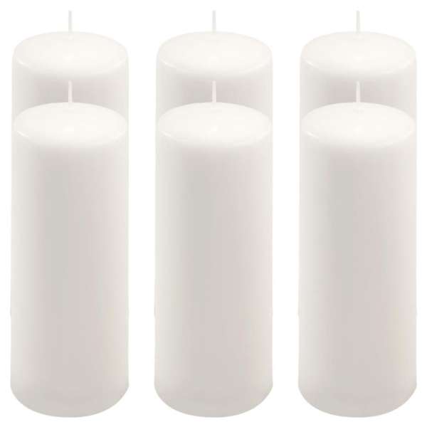 Gyertya készlet 20 cm Ø 7,5 cm  6 db fehér