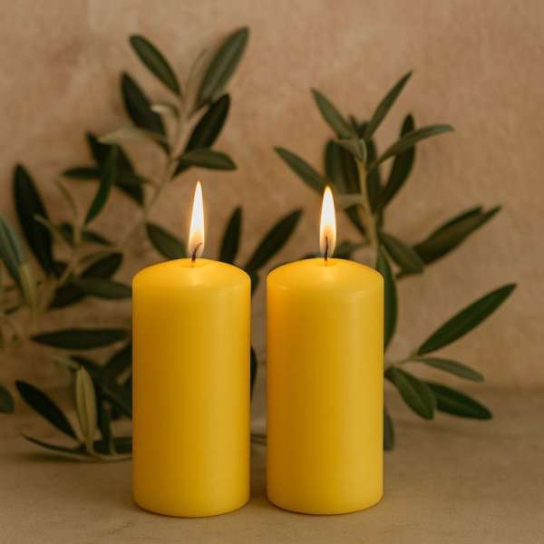 Gyertya készlet 20 cm Ø 7,5 cm 2 db sárga