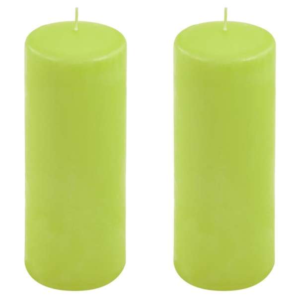 Gyertya készlet 20 cm Ø 7,5 cm 2 db világoszöld