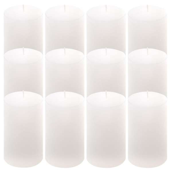 Rusztikus gyertya készlet 11,5 cm Ø 6,8 cm 12 db fehér