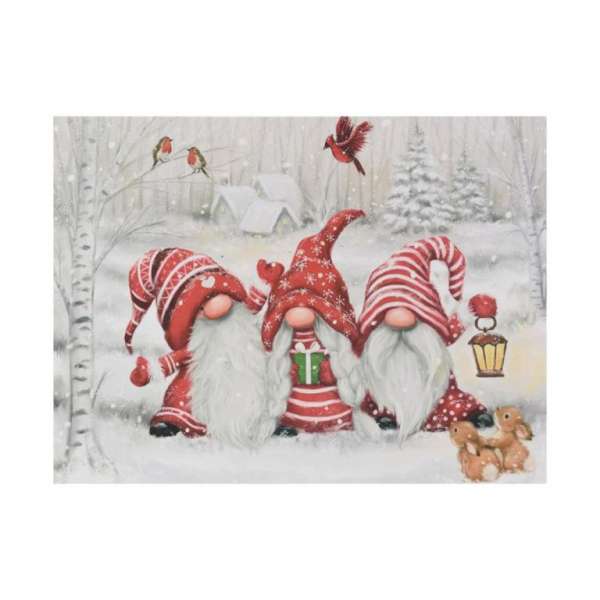 Fali kép Téli törpék LED 30 x 40 cm