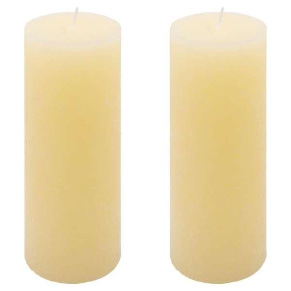 Rusztikus gyertya készlet 20 cm Ø 7,5 cm  2 db krém