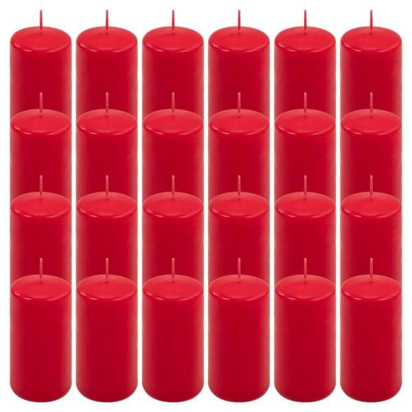 Oszlopos gyertya készlet 10 cm Ø 5 cm 24 db piros
