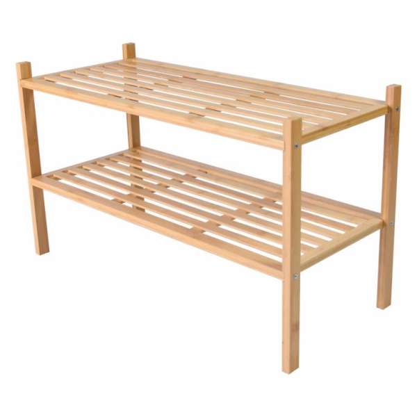 Bambusz cipőtartó 2 polcos 68 x 29 x 40 cm