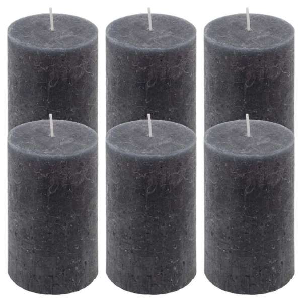 Rusztikus gyertya készlet 11,5 cm Ø 6,8 cm 6 db antracit