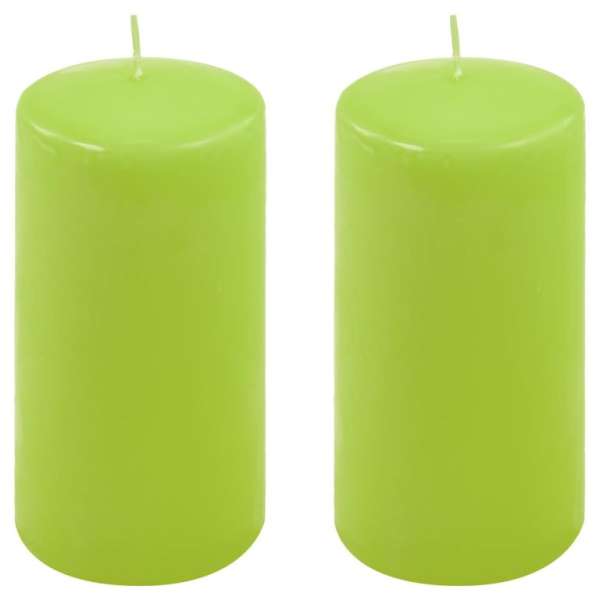 Oszlopgyertya készlet 15 cm Ø 7,5 cm 2 db világoszöld