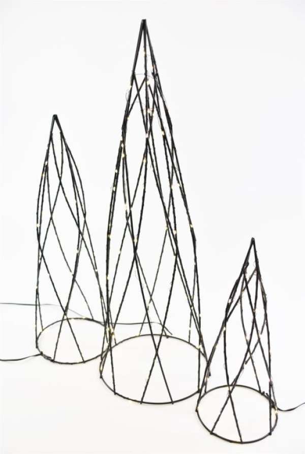 Fém piramis készlet 154 LED meleg fehér