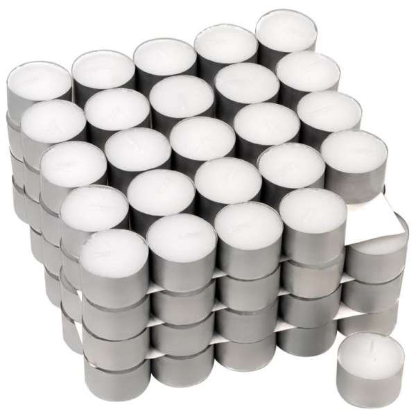 Fehér teamécses gyertya illatmentes 100 db 8 óra ég