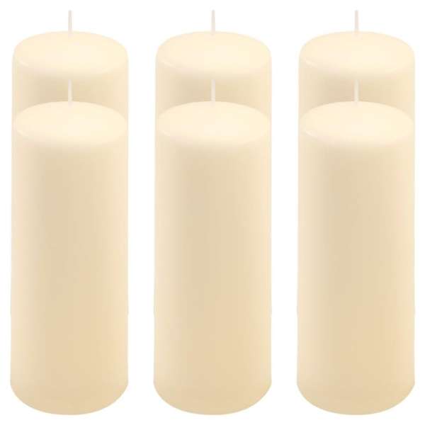 Gyertya készlet 20 cm Ø 7,5 cm 6 db krém