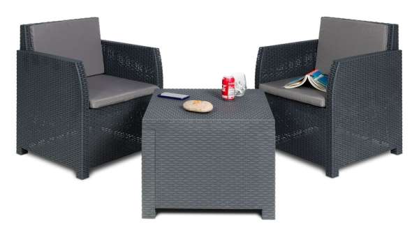 Kerti ülő garnítúra műanyag DIANA 2 grafit