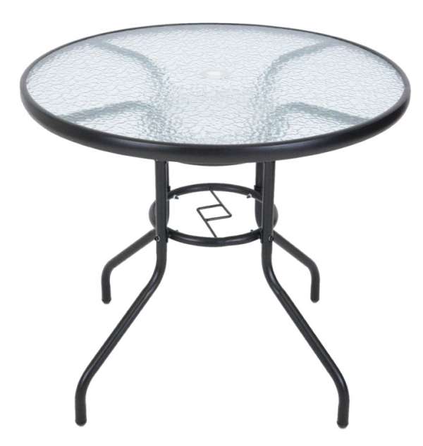Kerti asztal ZWMT Ø 80 cm fém üveglappal