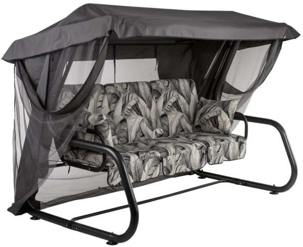 DAJAR Kerti hinta fém VENEZIA szürke levelekkel