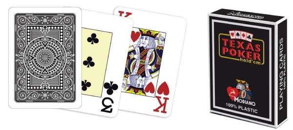 Modiano 2 sarkos 100% műanyag kártya fekete