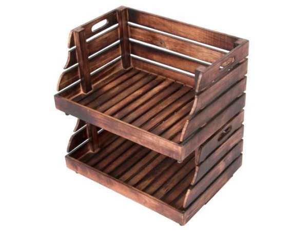 Kerti fa tároló doboz 2 db VINTAGE DIVERO - barna