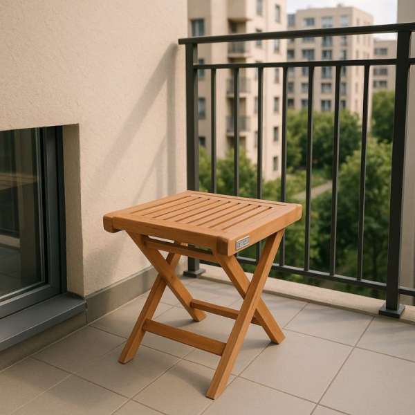 Összecsukható teakfa szék BACAN magasság 43 cm