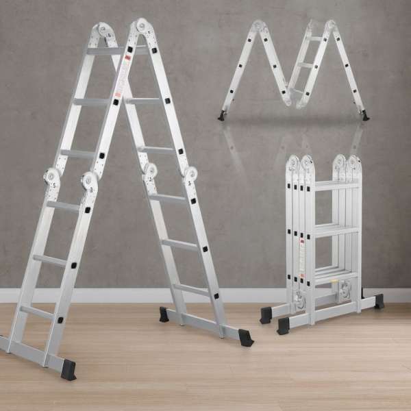 Alumínium összecsukható létra 3,6 m 4 részes 6 fokos 150 kg