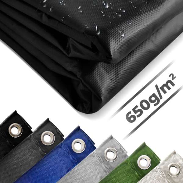 JAGO ponyva 650 g/m² alumínium háló fekete 5 x 7 m