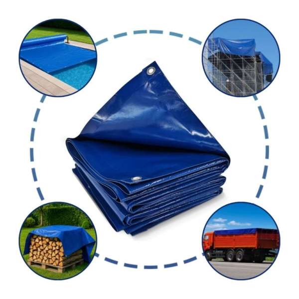 JAGO Ponyva 650 g/m² alumínium háló 3 x 6 m kék