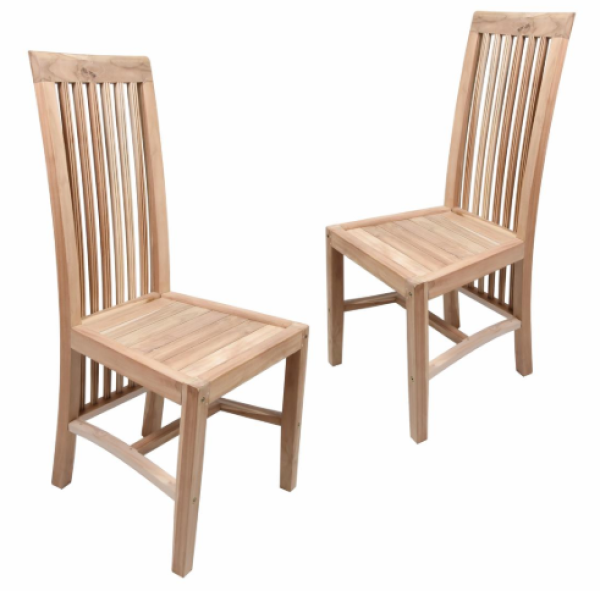 DIVERO Étkezőszékek teakfa felülettel 2 db natúr