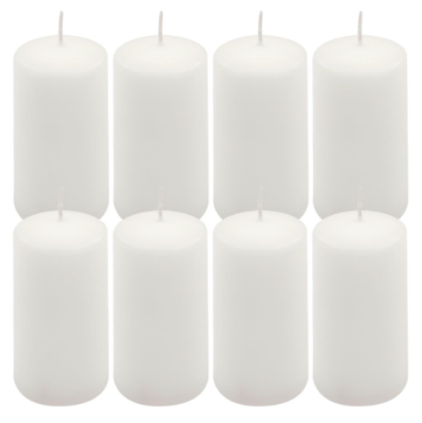 Gyertyakészlet 8 db magasság  10 cm fehér