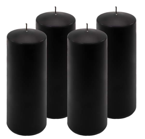 Gyertya készlet 4 db magasság 20 cm fekete