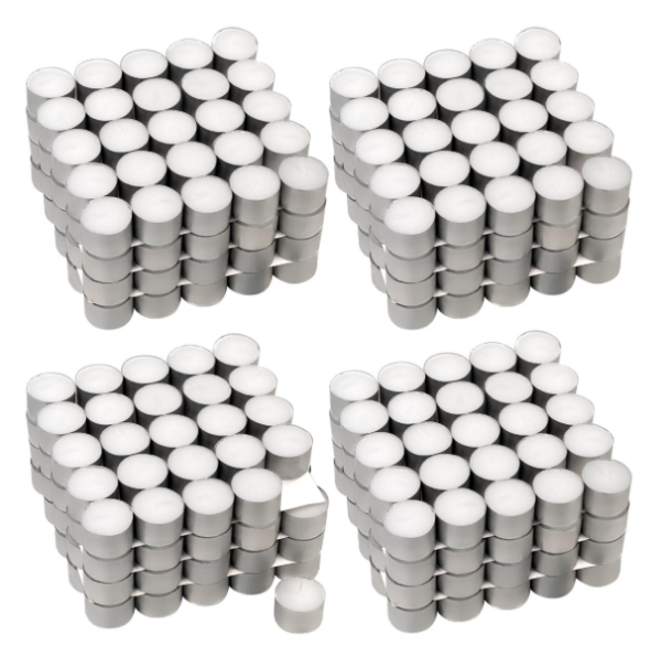 Fehér teamécses illatmentes 8 órás égési idővel 400 db