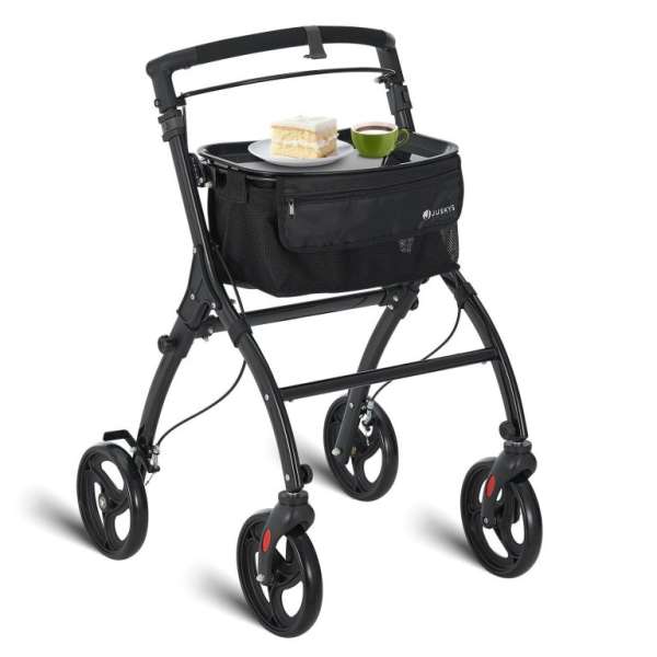 Mobil járókeret fék/tálca és táska aluminium fekete
