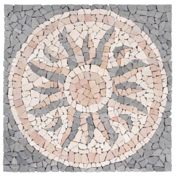 Márványmozaik "Nap" motívum 90 × 90 cm