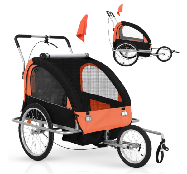 Jago kerékpár utánfutó 2 az 1 narancssárga