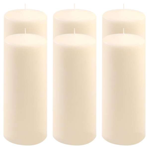 Paraffin gyertya 25 cm 30 óra égési idő 6 db krém szín