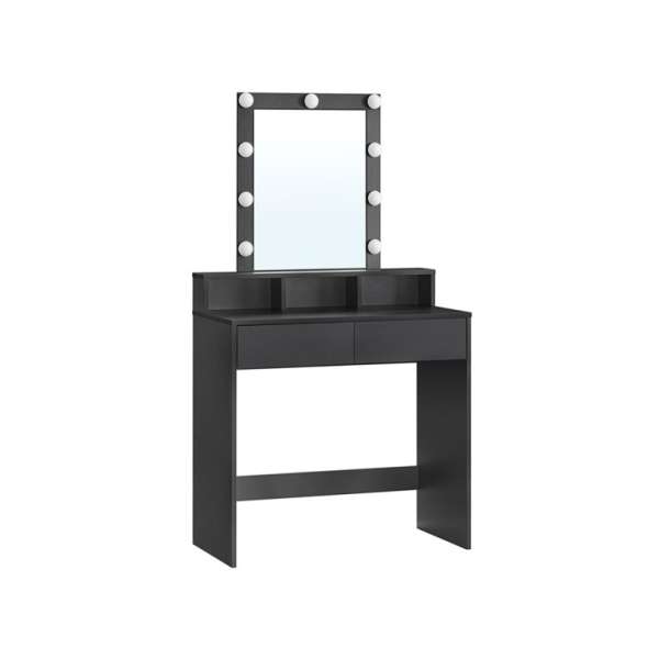 Kozmetikai asztal LED világítással  80 x 40 x 145 cm fekete