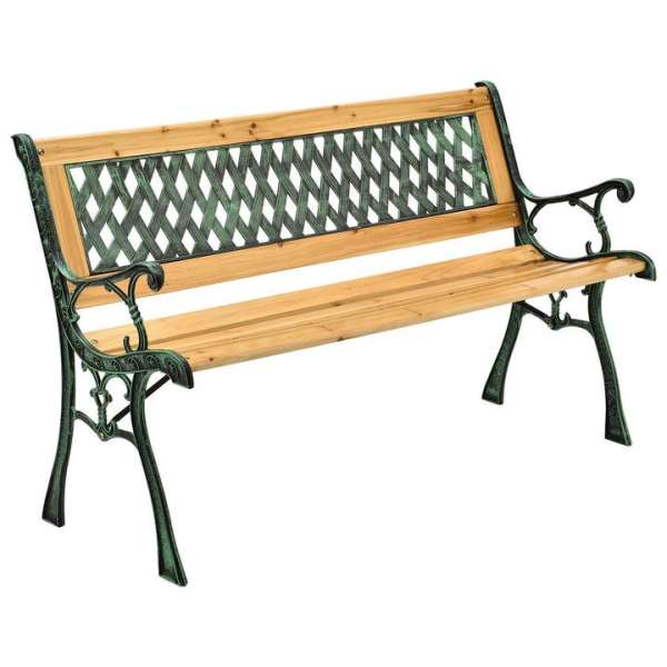Kerti pad 122 cm fa/öntöttvas 2 személyes