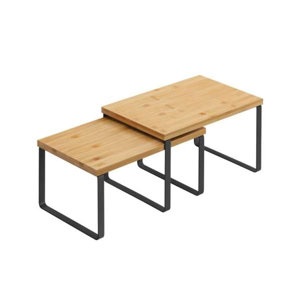 Bambusz polc szett konyhapultra 2 db rakásolható