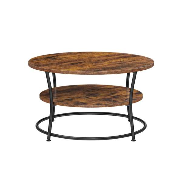 Kerek dohányzóasztal 80 cm rusztikus barna