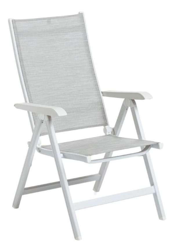 Kerti dönthető szék BASIC PLUS fehér/világosszürke