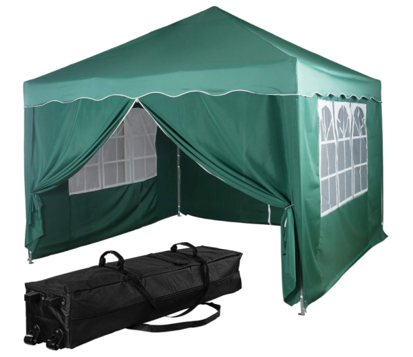Sátor + 4 oldalfal INSTENT BASIC 3x3 m kerti sötétzöld