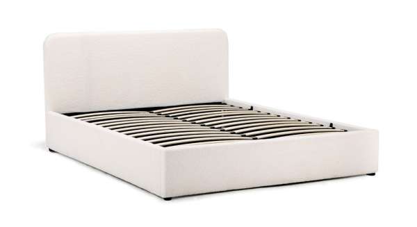 Kárpitozott ágy tárolóhellyel 170x87x214 cm fehér