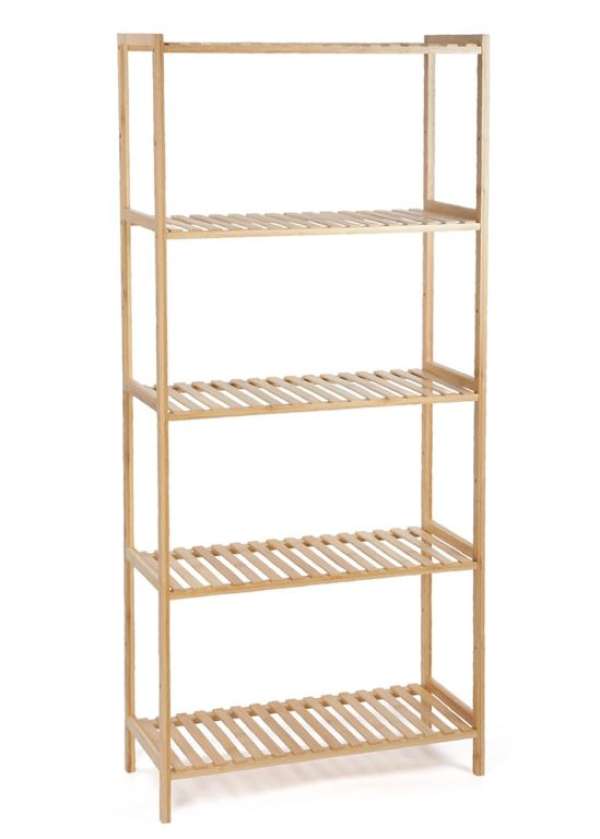 Bambusz polc 5 polccal natúr 130 x 60 x 25 cm